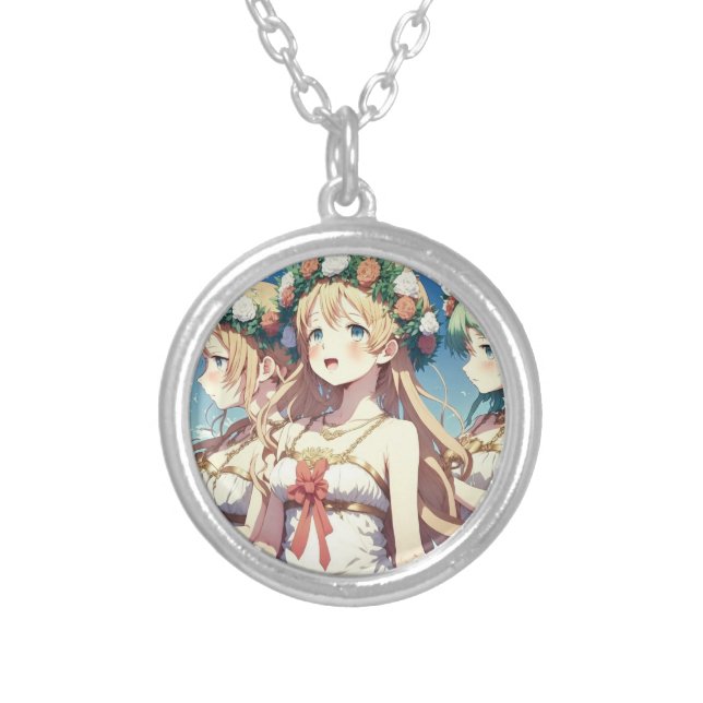 Anime Choir Silver Plated Necklace (Front)