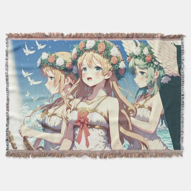 Anime Choir Throw Blanket (Front)