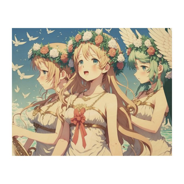 Anime Choir Wood Wall Art (Front)