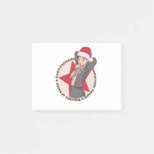 Anime Christmas Sweater- Cute Korean Girl Santa Ha Post-it Notes