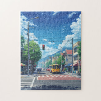 Anime City Street Jigsaw Puzzle – Bright Summer To