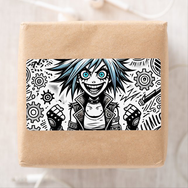 anime comic cheerful art original blu_eyes black_a label (Insitu)