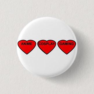 Anime, Cosplay, Gaming Hearts Badge Button