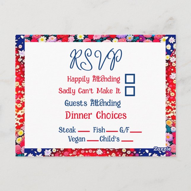 Anime Couple Unique Wedding RSVP Postcard (Back)