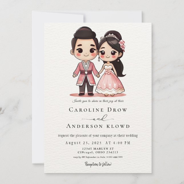 Anime Couple Wedding Invitation (Front)