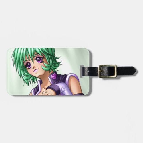 Anime Cover up Girl Luggage Tag