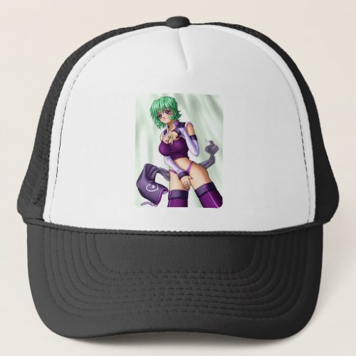 Anime Cover up Girl Trucker Hat
