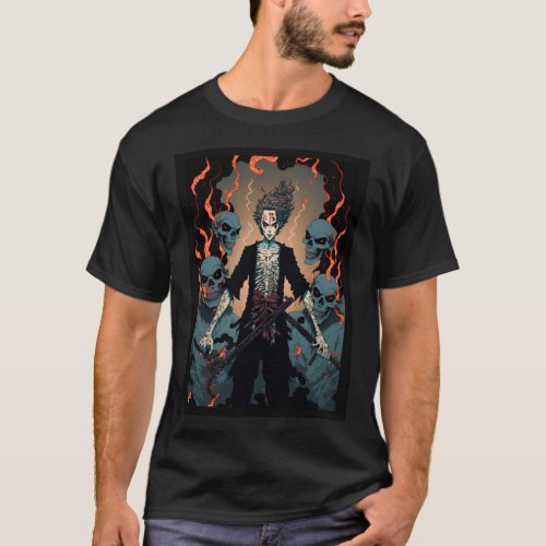 Anime Demon Lord From Hell with Monsters T_Shirt