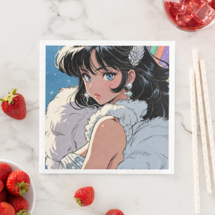 Anime diva paper dinner napkins