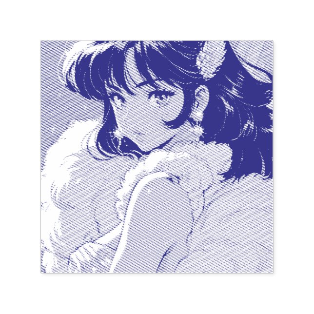 Anime diva self-inking stamp (Design)