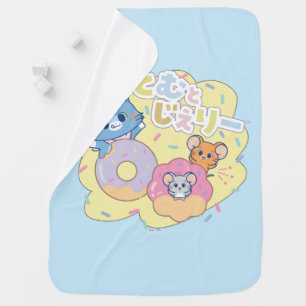 Anime Donut Delights with Tom, Jerry, and Tuffy Baby Blanket