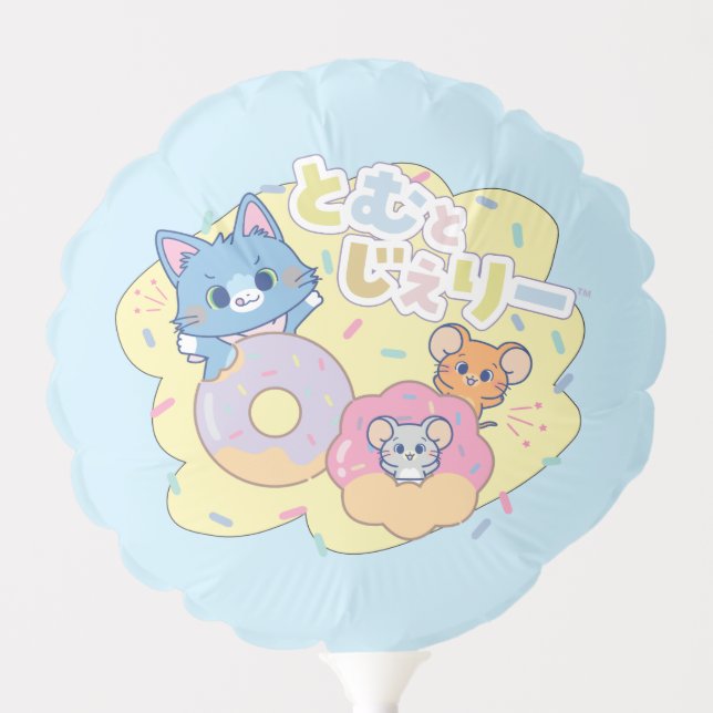 Anime Donut Delights with Tom, Jerry, and Tuffy Balloon (Front)