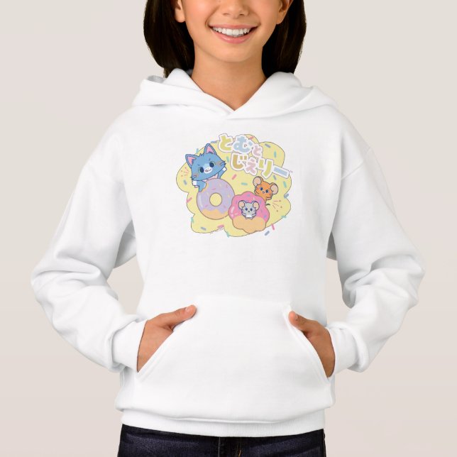 Anime Donut Delights with Tom, Jerry, and Tuffy Hoodie (Front)