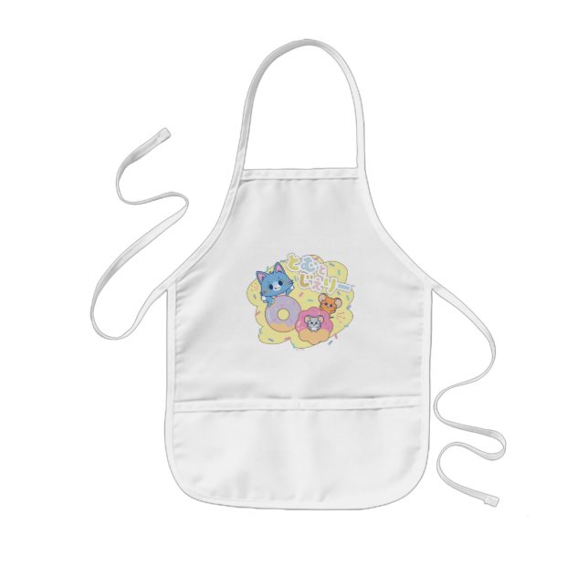 Anime Donut Delights with Tom, Jerry, and Tuffy Kids' Apron (Front)