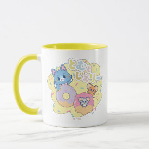 Anime Donut Delights with Tom, Jerry, and Tuffy Mug