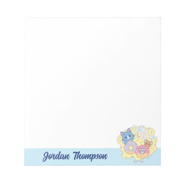 Anime Donut Delights with Tom, Jerry, and Tuffy Notepad (Front)