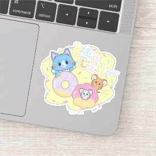 Anime Donut Delights with Tom, Jerry, and Tuffy Sticker