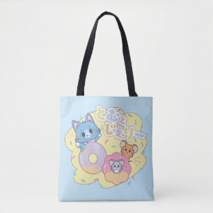 Anime Donut Delights with Tom, Jerry, and Tuffy Tote Bag