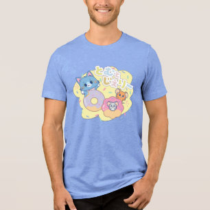 Anime Donut Delights with Tom, Jerry, and Tuffy Tri-Blend Shirt
