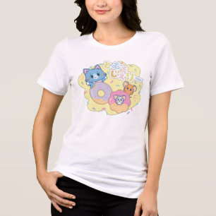 Anime Donut Delights with Tom, Jerry, and Tuffy Tri-Blend Shirt