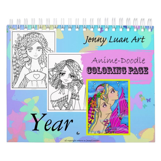 Anime Doodle Zodiac Coloring Calendar (Cover)