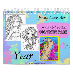 Anime Doodle Zodiac Coloring Calendar