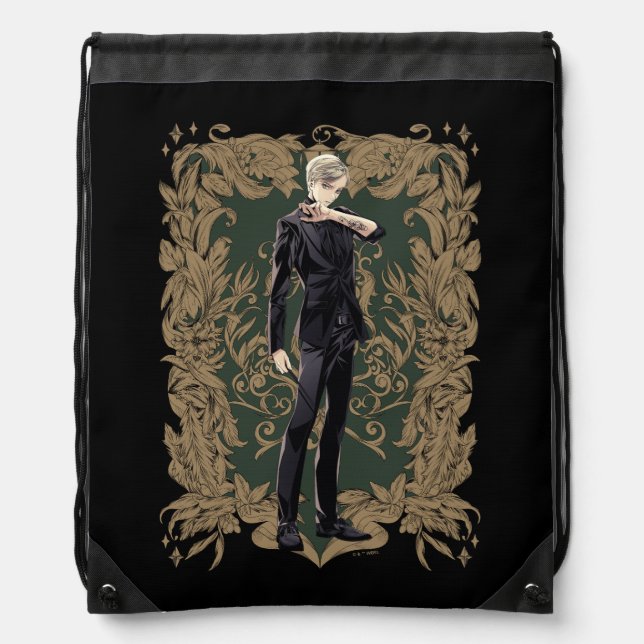 Anime Draco Malfoy Ornate Frame Drawstring Bag (Front)