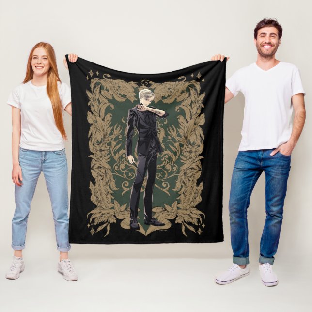 Anime Draco Malfoy Ornate Frame Fleece Blanket (In Situ)