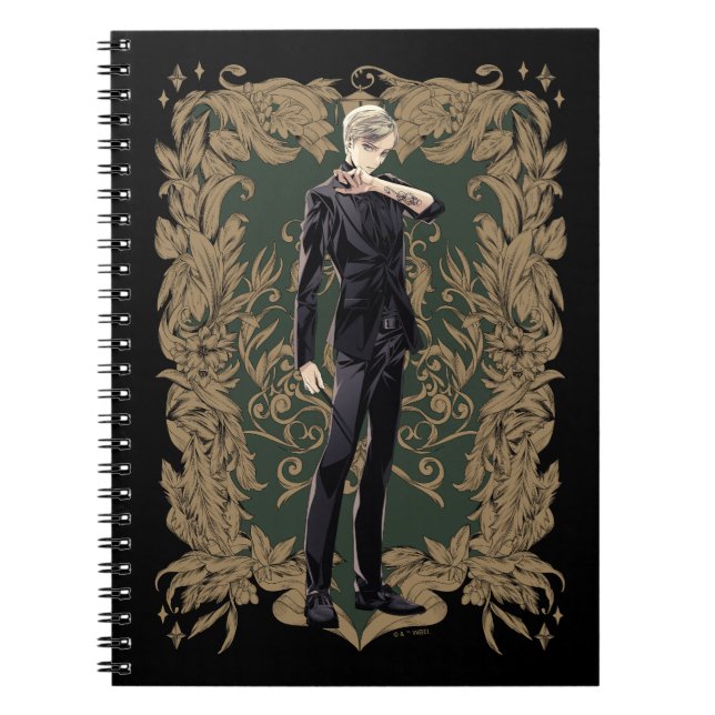 Anime Draco Malfoy Ornate Frame Notebook (Front)