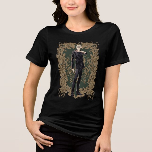 Anime Draco Malfoy Ornate Frame Tri-Blend Shirt (Front)