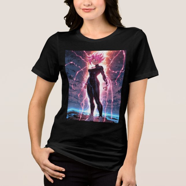 Anime Dreamscape Girl in Focus Tri-Blend Shirt (Front)