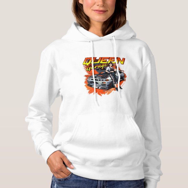 Anime Drift Mechanic Car – Garage Queen Art Hoodie (Front)