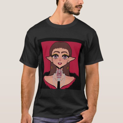 Anime elf girl Cabarete singer T_Shirt