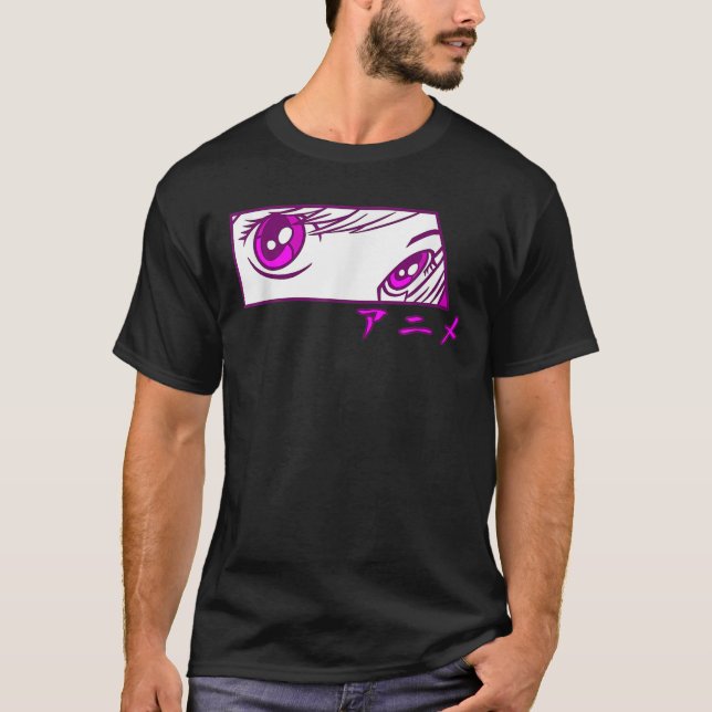 Anime Eyes Anime Girl Japanese Characters For Girl T-Shirt (Front)