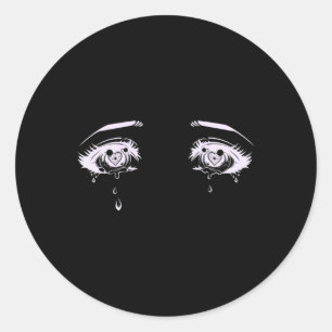 Anime Eyes Pastel Goth Aesthetic Tee Classic Round Sticker