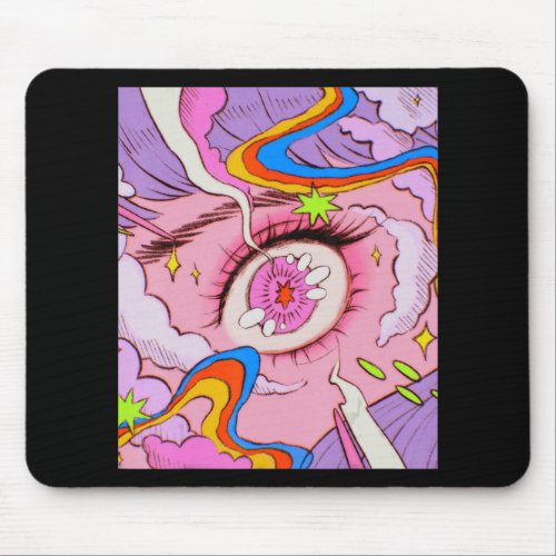 Anime Eyes Pastel Kawaii Egirl Aesthetic Japanese Mouse Pad