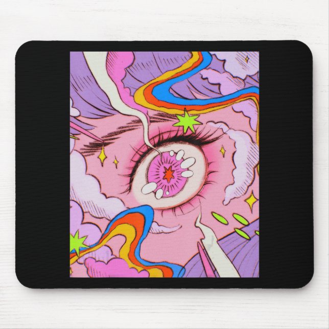 Anime Eyes Pastel Kawaii Egirl Aesthetic Japanese Mouse Pad (Front)