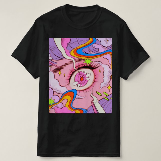 Anime Eyes Pastel Kawaii Egirl Esthetic Japanese  T-Shirt (Design Front)