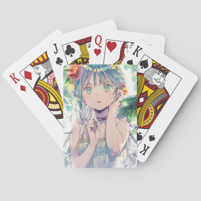 Anime faced box of playing cards (Back)