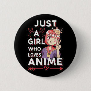 Anime Fan Girl Otaku Japanese Manga Lover Button