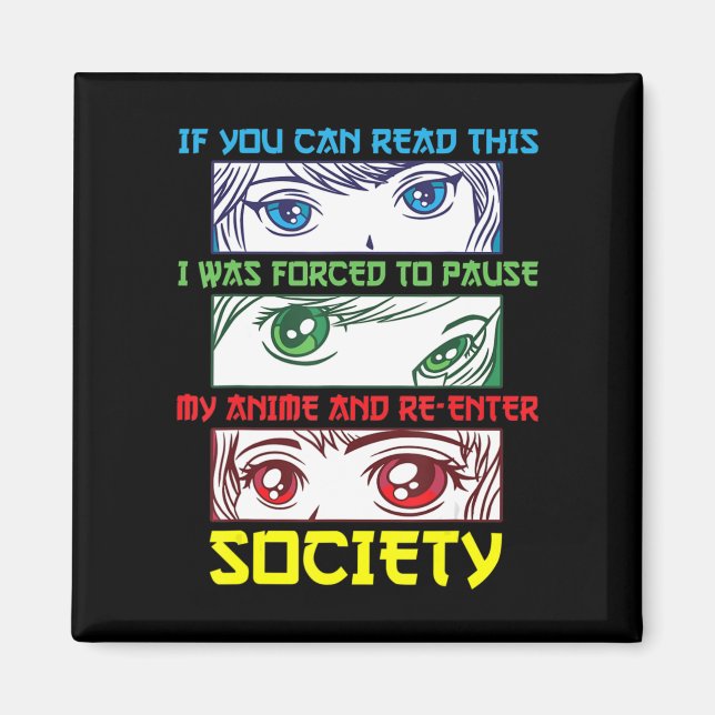 Anime Fan  Watching Anime Phrase Fun Anime Lover  Magnet (Front)