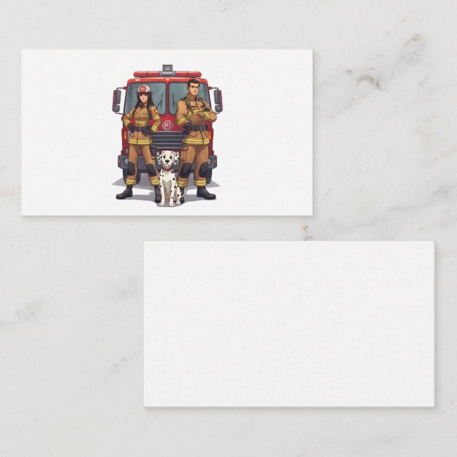 Anime Firefighters & Dalmatian Card (Front/Back)