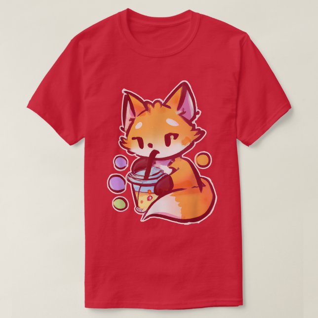 Anime Fo Drinking Bubble Tea Kawaii40  T-Shirt (Design Front)