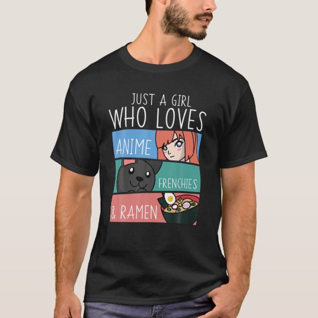 Anime French Bulldog And Ramen Dog T-Shirt (Front)