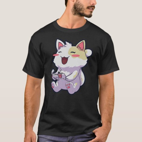 Anime Gamer Gaming Video Games Cat Kawaii Neko Gam T-Shirt