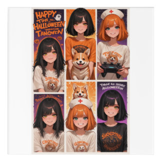 Anime Gamer Girl Halloween Poster Acrylic Print