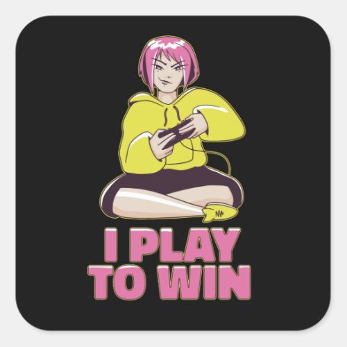 ANIME GAMER GIRL SQUARE STICKER