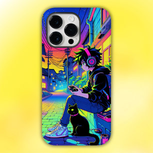 Anime Gamer with Black Cat Case-Mate iPhone 14 Pro Max Case
