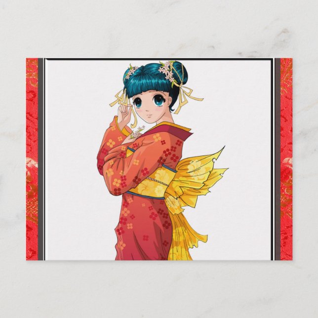 Anime Geisha Postcard (Front)