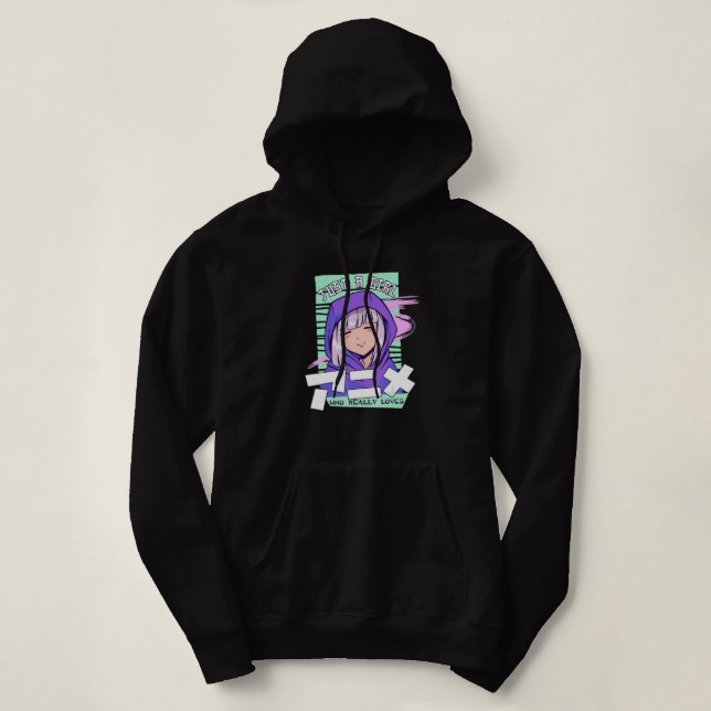 Anime Gifts for Teen Girls Just A Girl Who Loves A Hoodie (Design Front)
